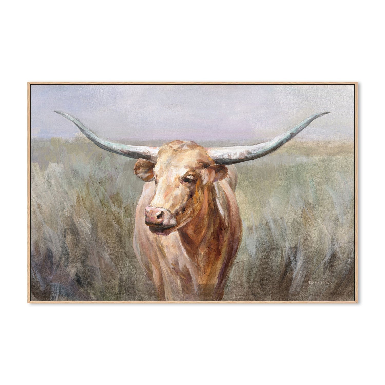 wall-art-print-canvas-poster-framed-Big Sky Longhorn-by-Danhui Nai-Gioia Wall Art