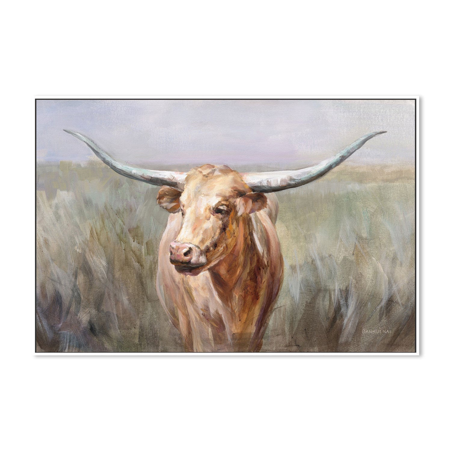 wall-art-print-canvas-poster-framed-Big Sky Longhorn-by-Danhui Nai-Gioia Wall Art