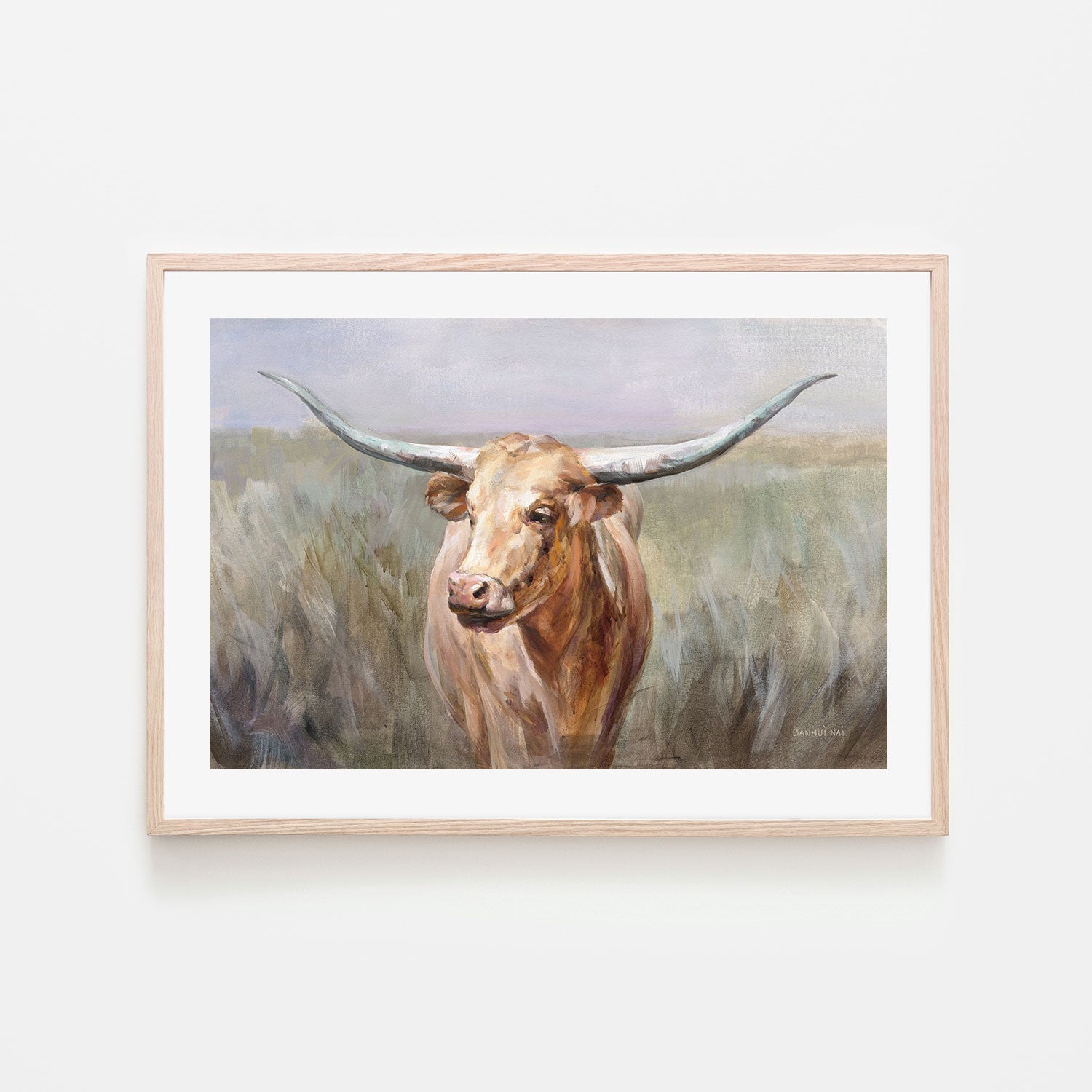 wall-art-print-canvas-poster-framed-Big Sky Longhorn-by-Danhui Nai-Gioia Wall Art