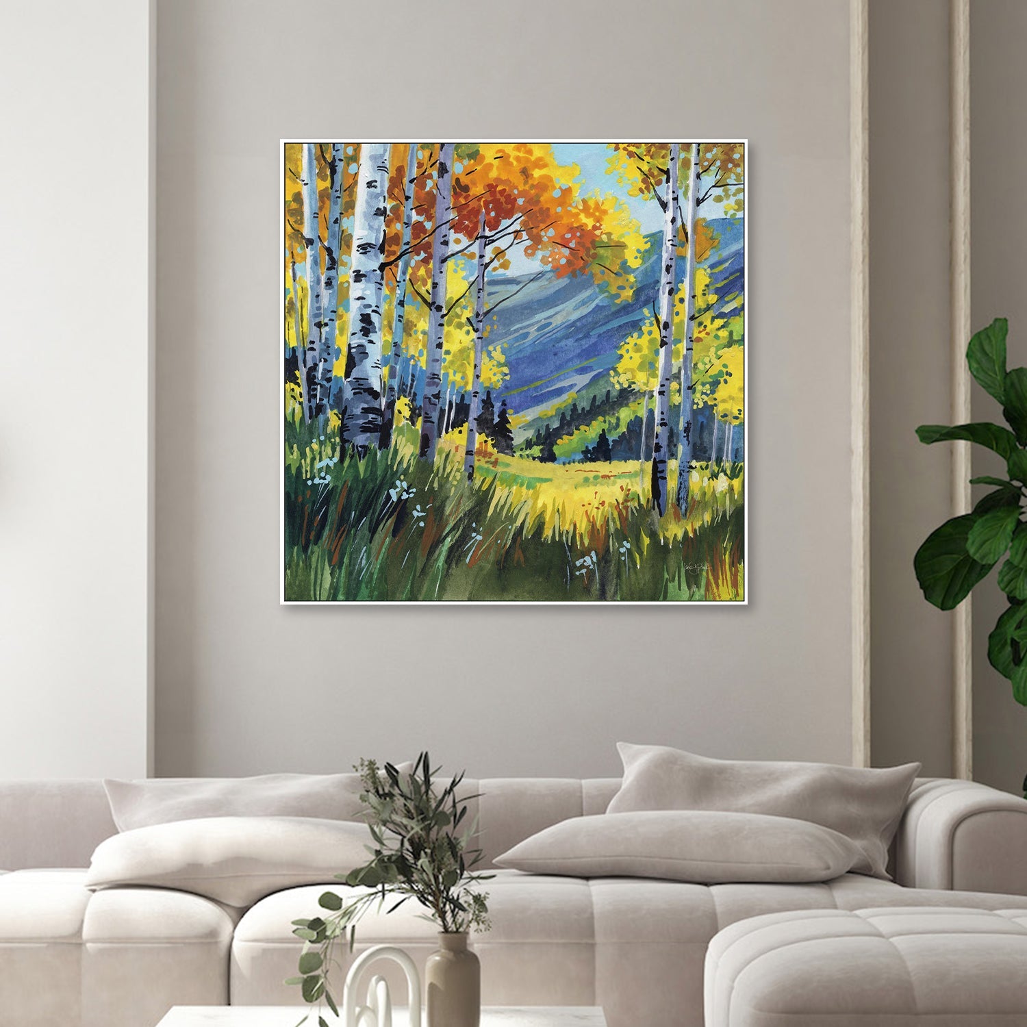 wall-art-print-canvas-poster-framed-Birch Grove Early Fall-2
