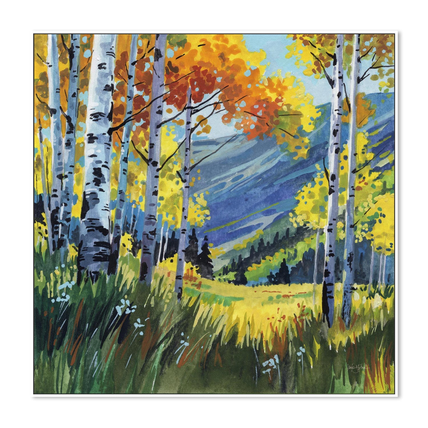 wall-art-print-canvas-poster-framed-Birch Grove Early Fall-5