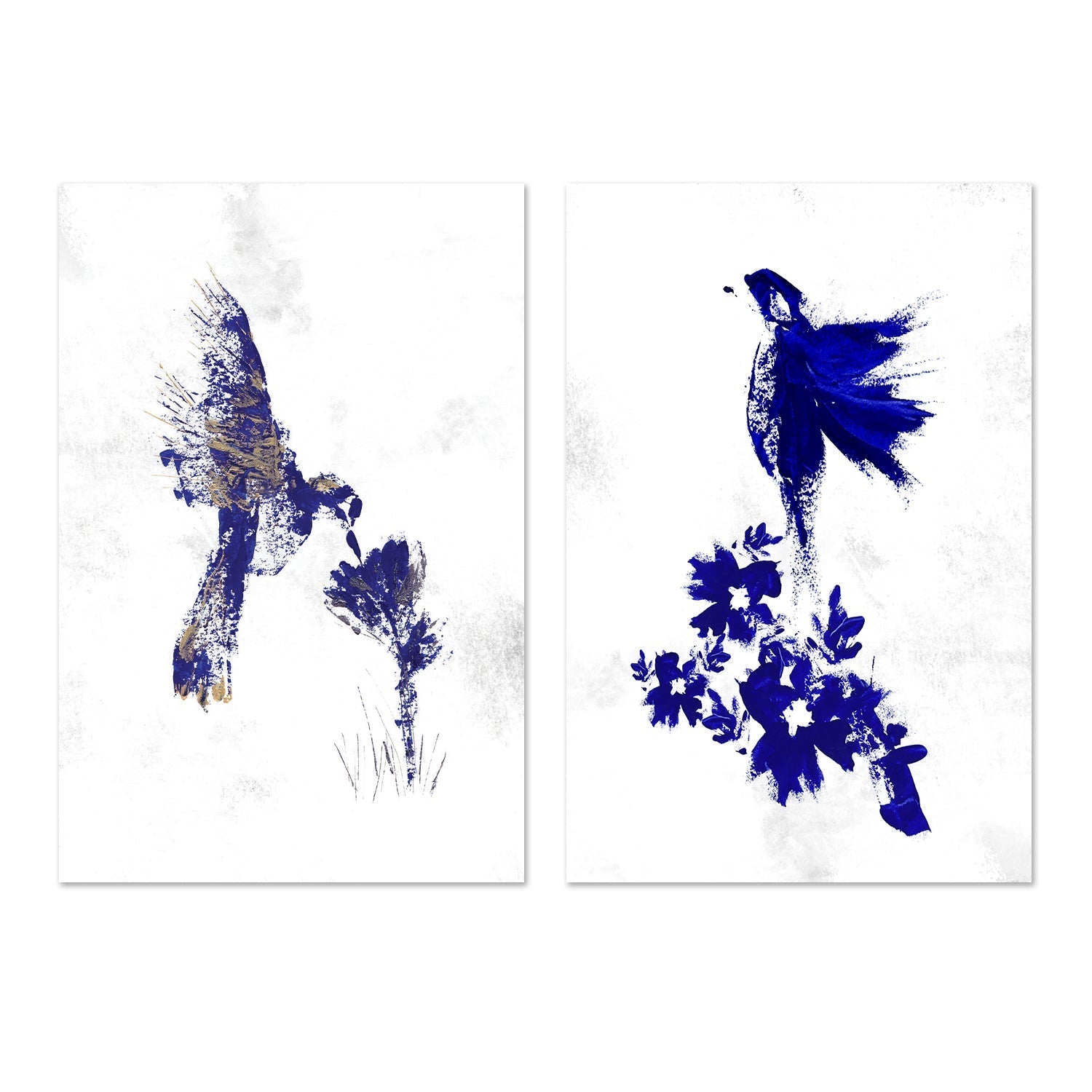 wall-art-print-canvas-poster-framed-Bird Flutter, Style A & B, Set Of 2 , By Danushka Abeygoda-GIOIA-WALL-ART