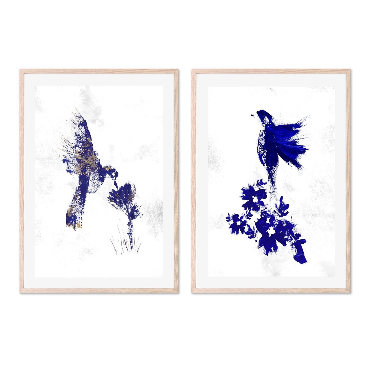 wall-art-print-canvas-poster-framed-Bird Flutter, Style A & B, Set Of 2 , By Danushka Abeygoda-GIOIA-WALL-ART