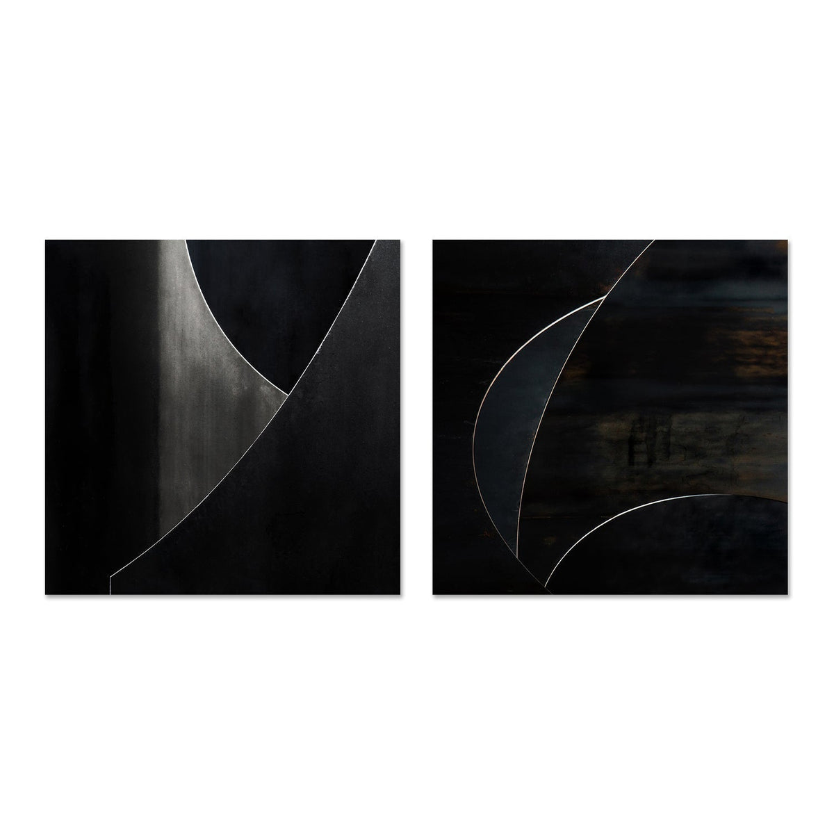 wall-art-print-canvas-poster-framed-Black Abstract Geometry, Style A & B, Set Of 2 , By Gilbert Claes-GIOIA-WALL-ART