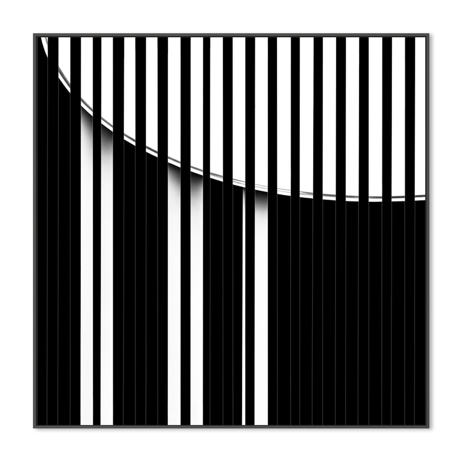 wall-art-print-canvas-poster-framed-Black And White Striped Geometry, Style A , By Gilbert Claes-GIOIA-WALL-ART
