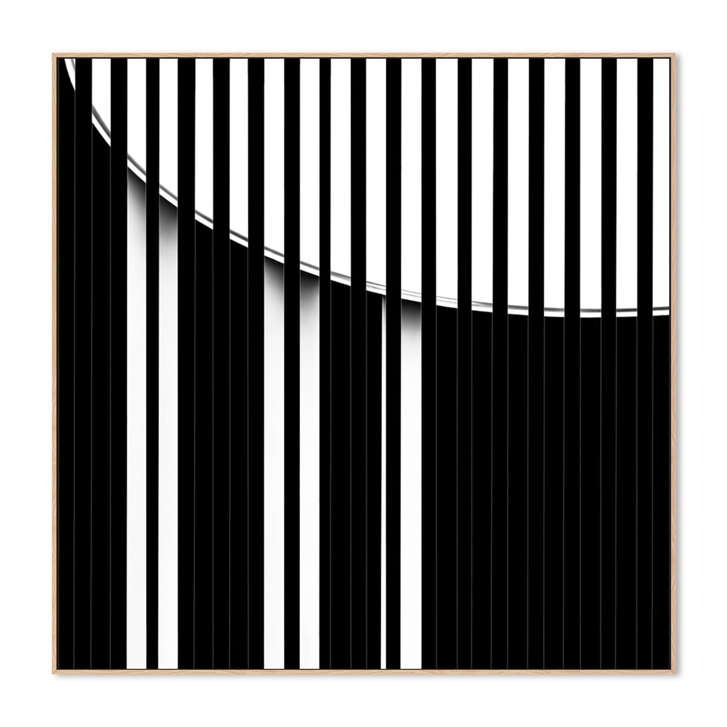 wall-art-print-canvas-poster-framed-Black And White Striped Geometry, Style A , By Gilbert Claes-GIOIA-WALL-ART