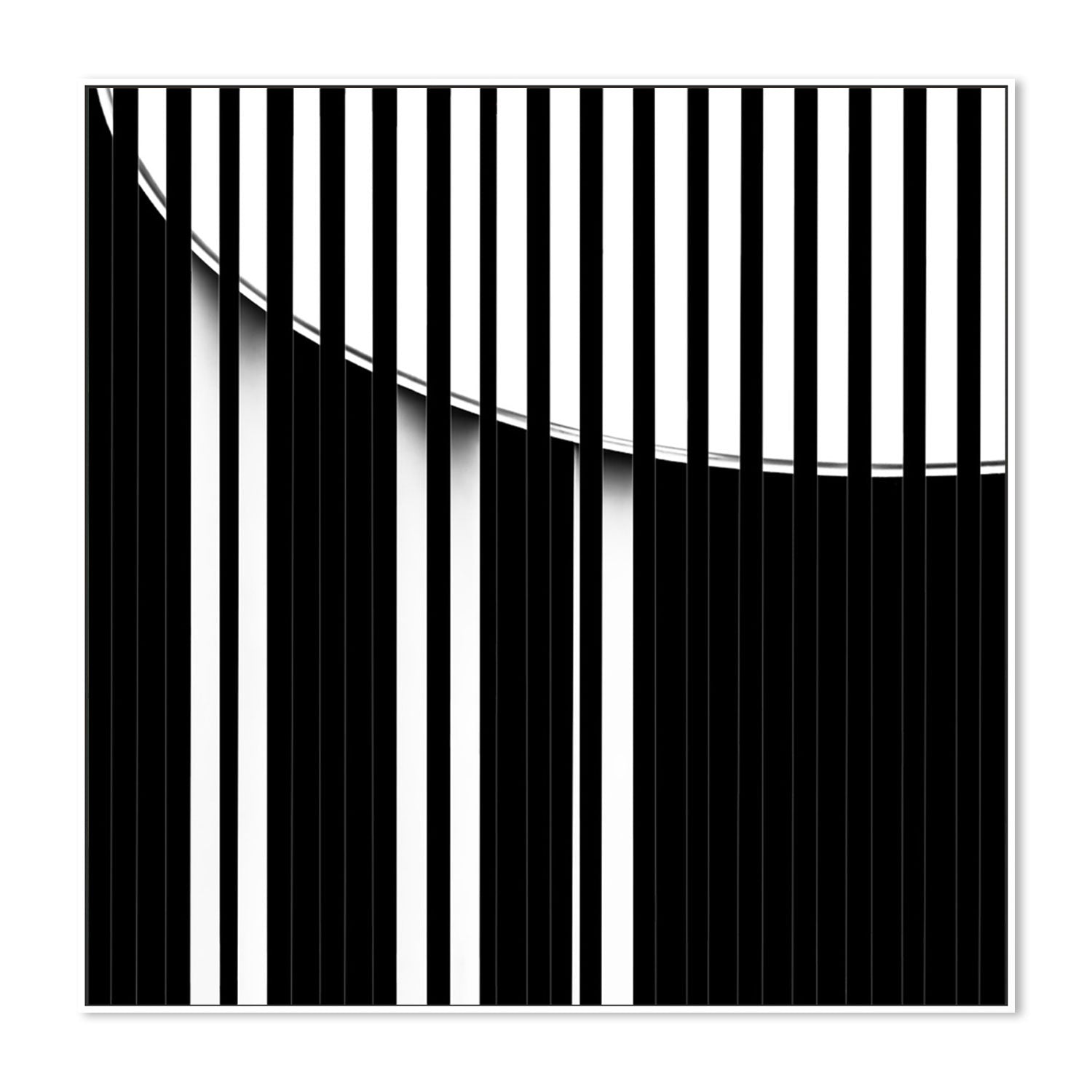 wall-art-print-canvas-poster-framed-Black And White Striped Geometry, Style A , By Gilbert Claes-GIOIA-WALL-ART