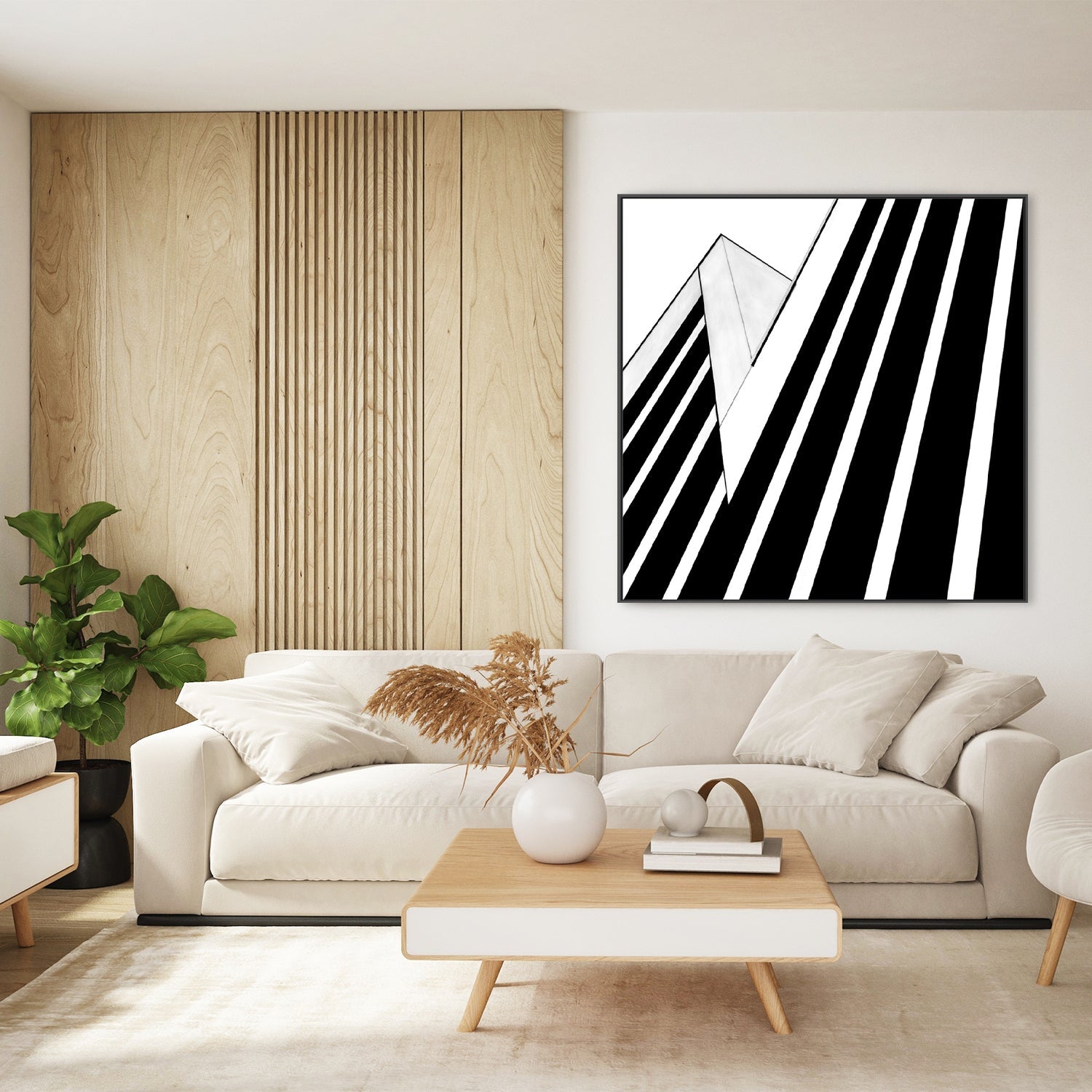 Black And White Striped Geometry, Style B