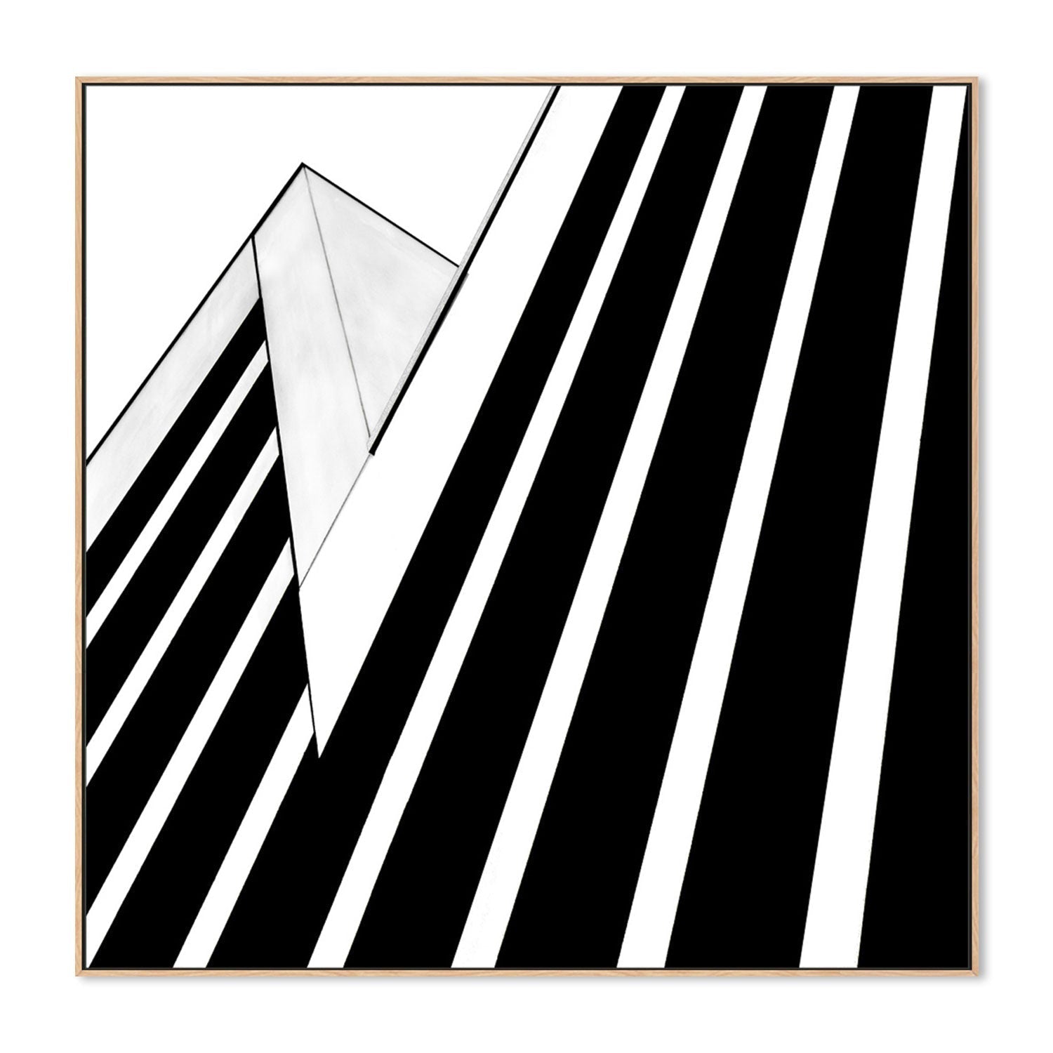 wall-art-print-canvas-poster-framed-Black And White Striped Geometry, Style B , By Gilbert Claes-GIOIA-WALL-ART