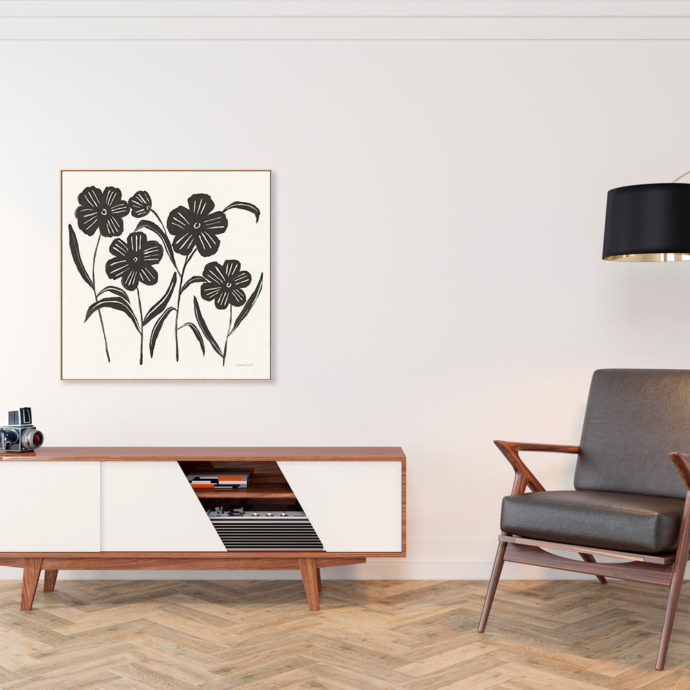 wall-art-print-canvas-poster-framed-Black Flowers, Style A , By Danhui Nai-GIOIA-WALL-ART