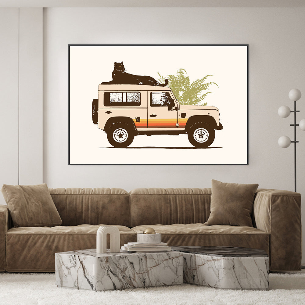 wall-art-print-canvas-poster-framed-Black Panther Safari, By Florent Bodart-GIOIA-WALL-ART