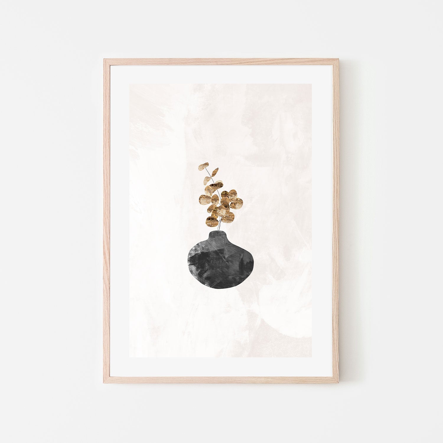 wall-art-print-canvas-poster-framed-Black Potted Plant, Style B , By Sarah Manovski-GIOIA-WALL-ART