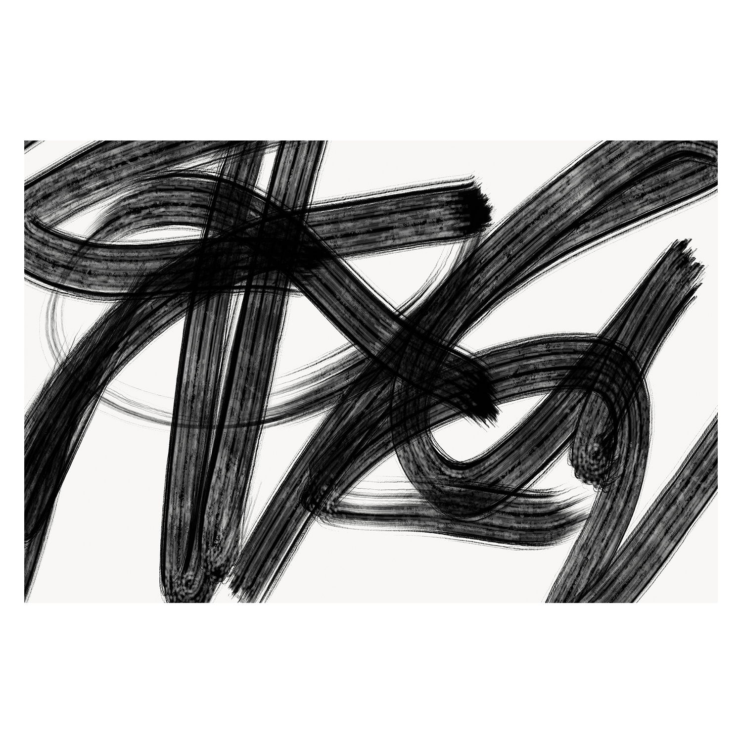 wall-art-print-canvas-poster-framed-Black Scribbles, Style A , By Kim Curinga-1