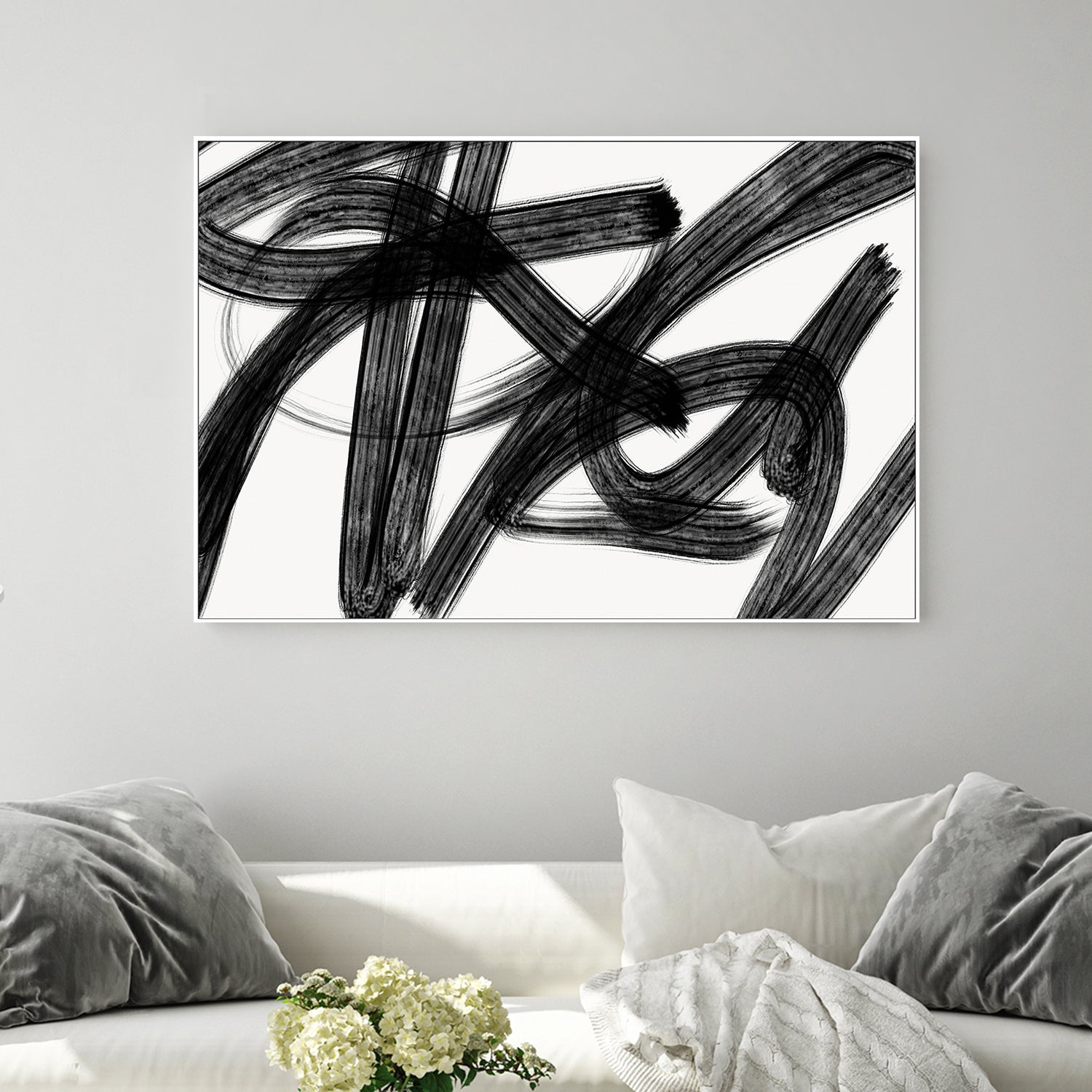 wall-art-print-canvas-poster-framed-Black Scribbles, Style A , By Kim Curinga-2