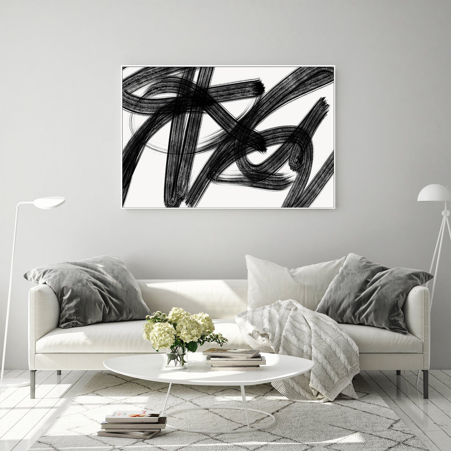 wall-art-print-canvas-poster-framed-Black Scribbles, Style A , By Kim Curinga-7