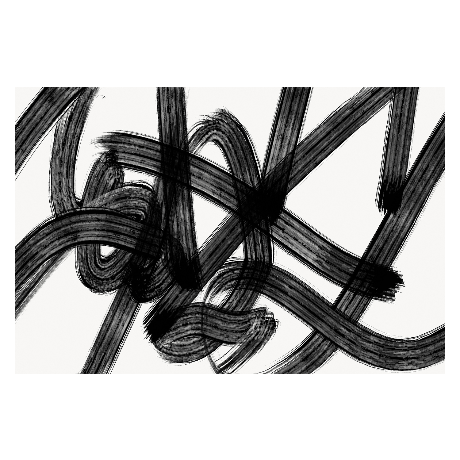 wall-art-print-canvas-poster-framed-Black Scribbles, Style B , By Kim Curinga-1