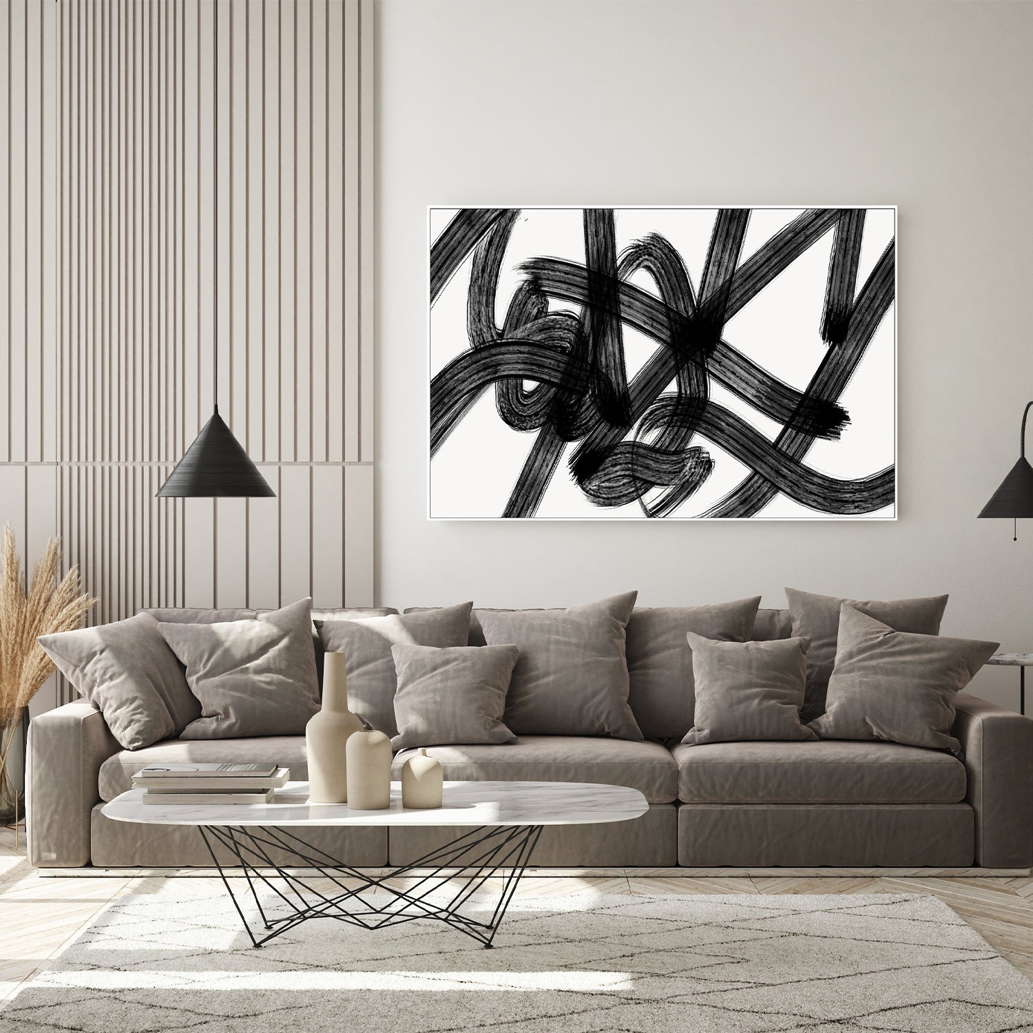 wall-art-print-canvas-poster-framed-Black Scribbles, Style B , By Kim Curinga-7