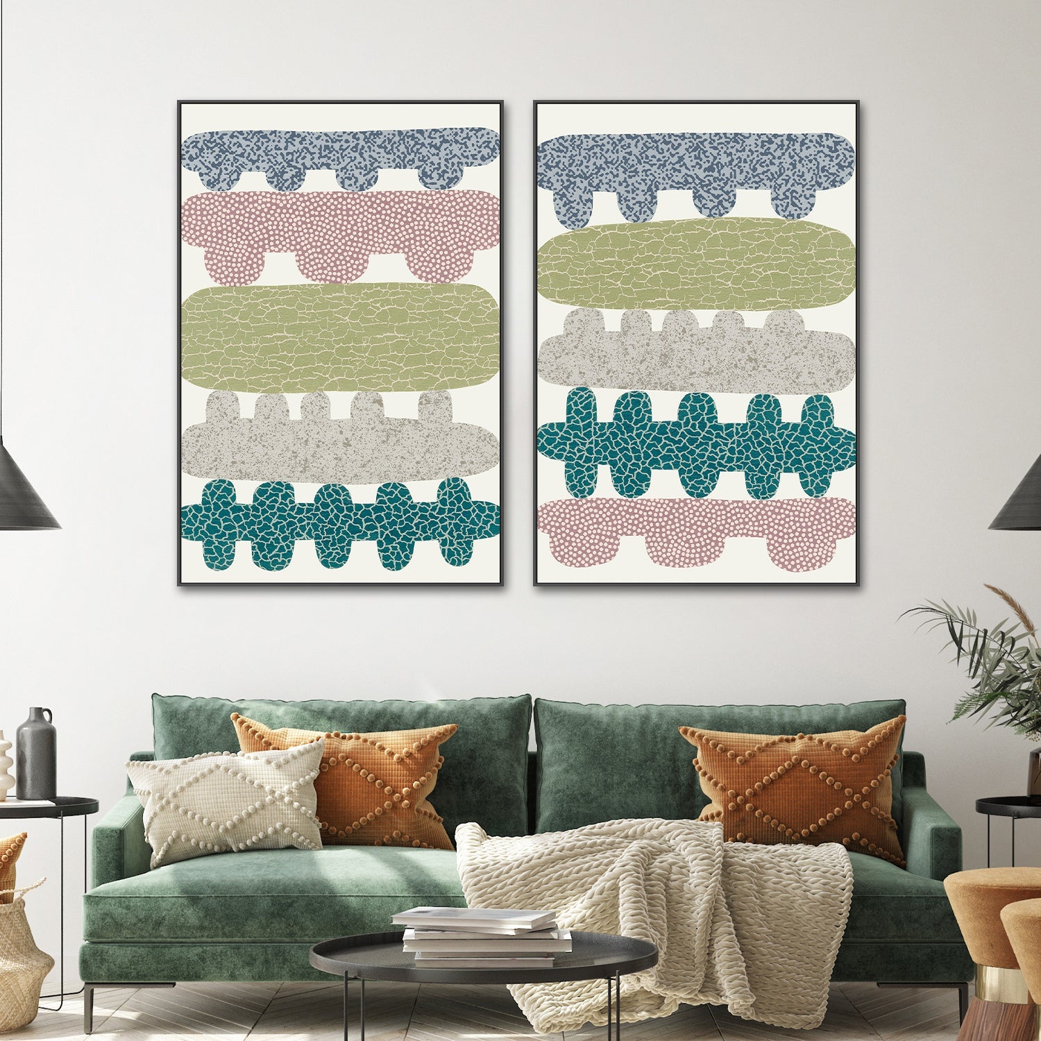wall-art-print-canvas-poster-framed-Blended, Style A & B, Set Of 2-2