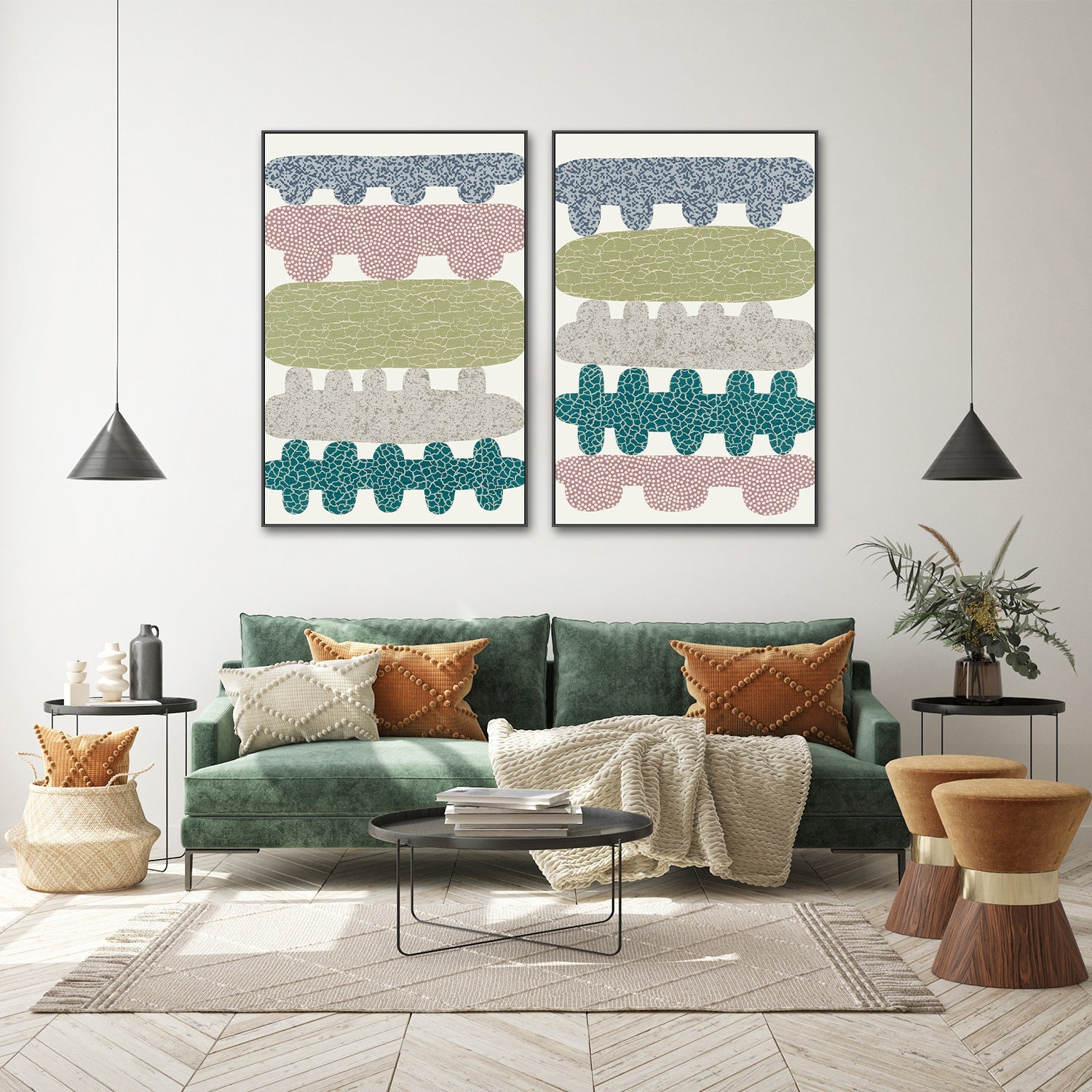 wall-art-print-canvas-poster-framed-Blended, Style A & B, Set Of 2-7
