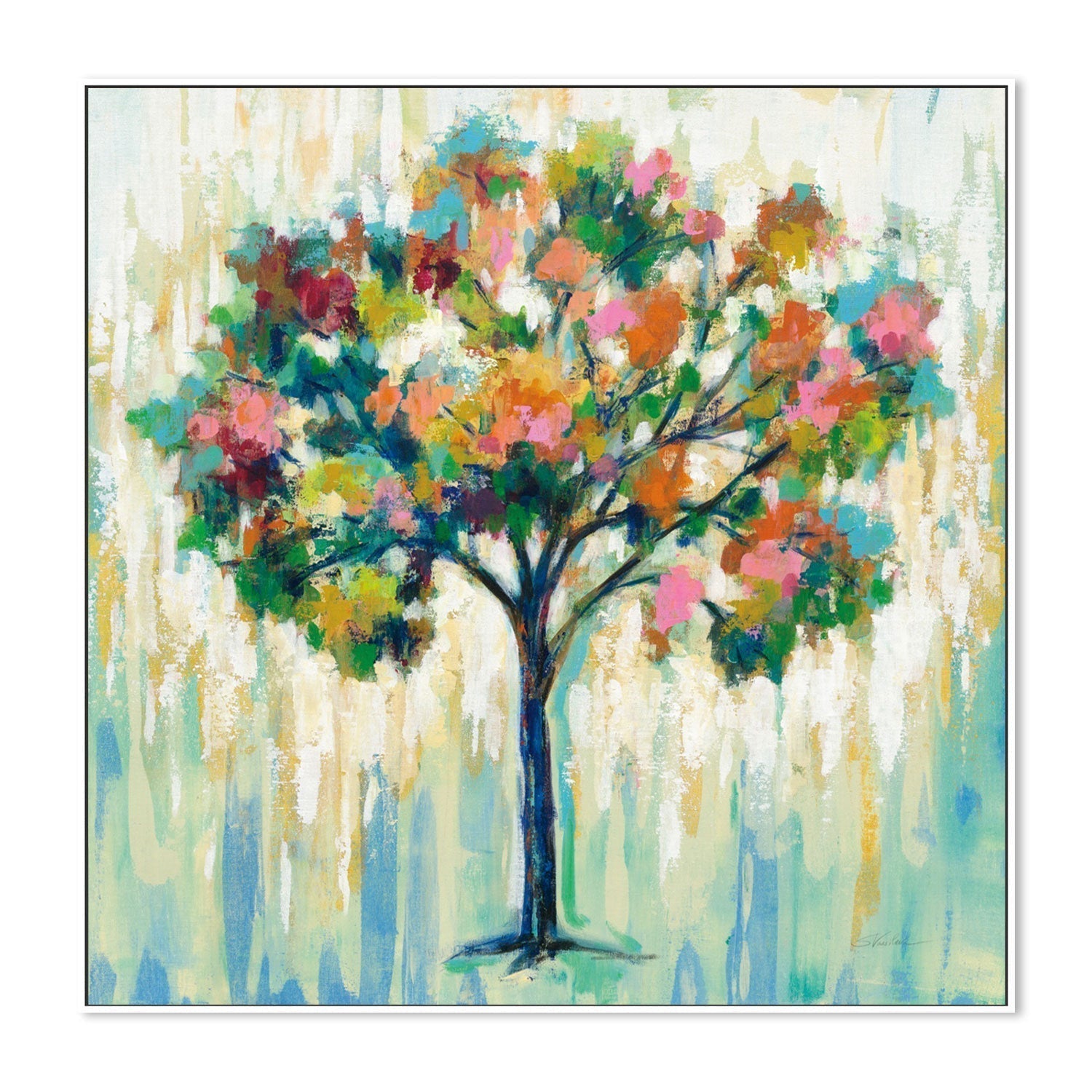 wall-art-print-canvas-poster-framed-Blooming Tree-by-Silvia Vassileva-Gioia Wall Art