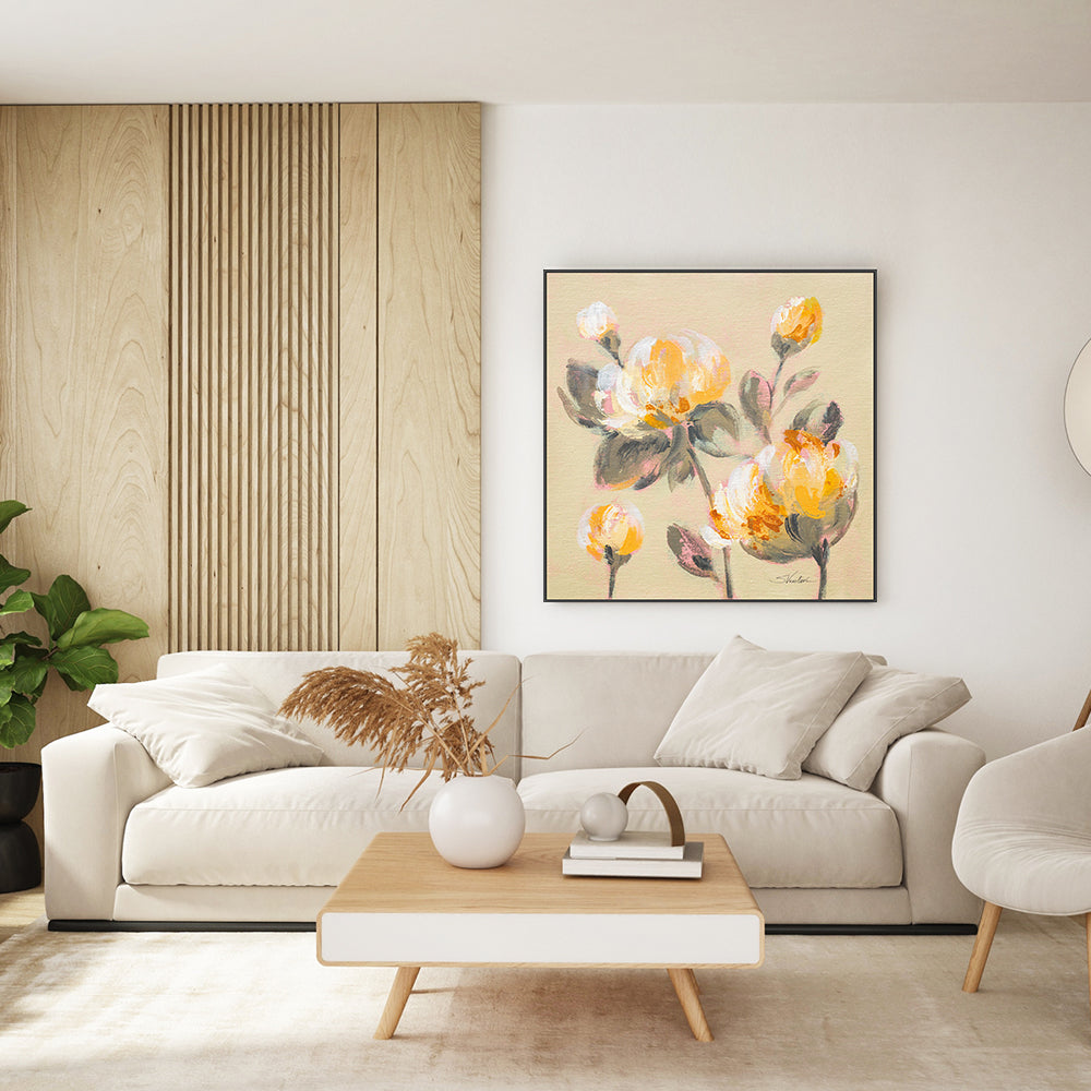 wall-art-print-canvas-poster-framed-Blooming Yellow Peonies , By Silvia Vassileva-GIOIA-WALL-ART