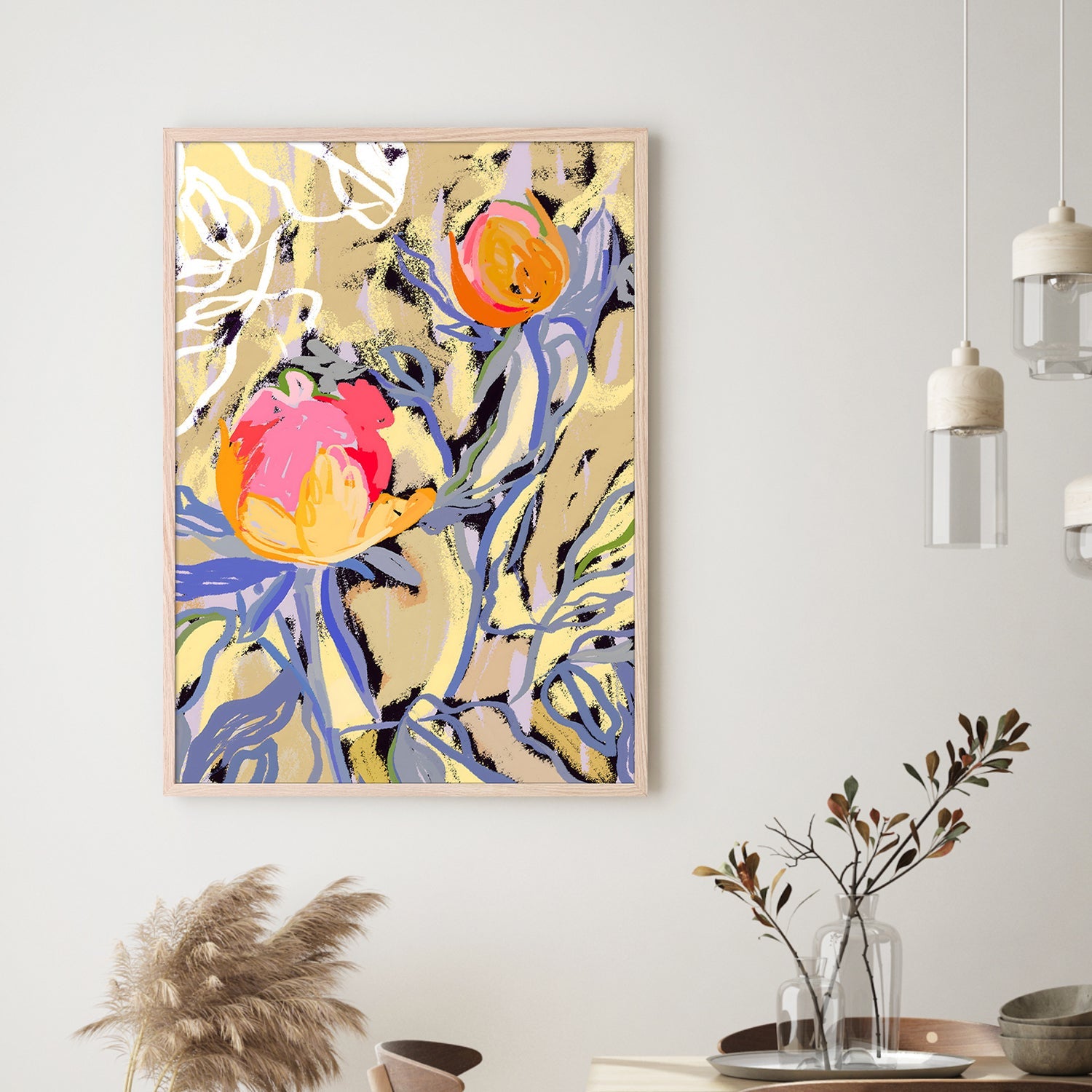 wall-art-print-canvas-poster-framed-Blooms in The Butter Forest-2