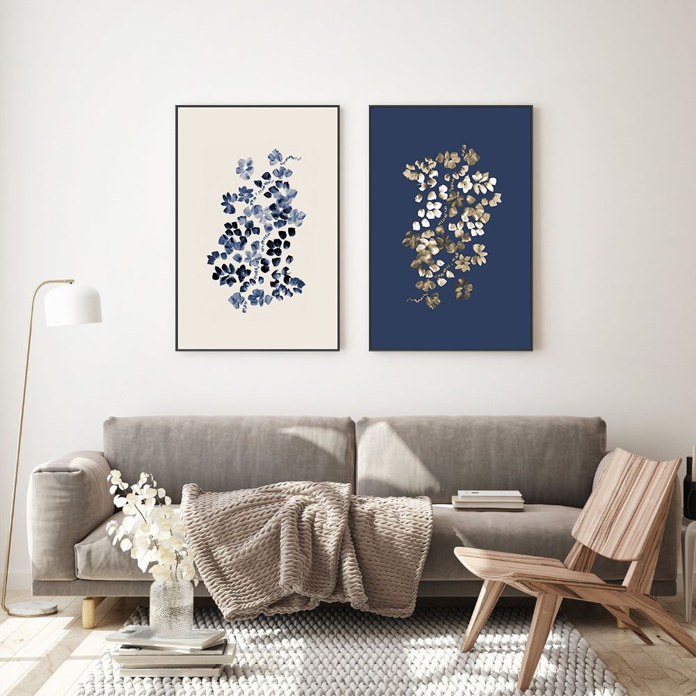 wall-art-print-canvas-poster-framed-Blossoms On A Vine, Style A & B, Set Of 2 , By Danushka Abeygoda-GIOIA-WALL-ART