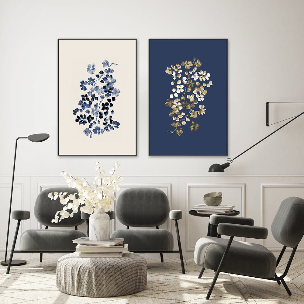 wall-art-print-canvas-poster-framed-Blossoms On A Vine, Style A & B, Set Of 2 , By Danushka Abeygoda-GIOIA-WALL-ART