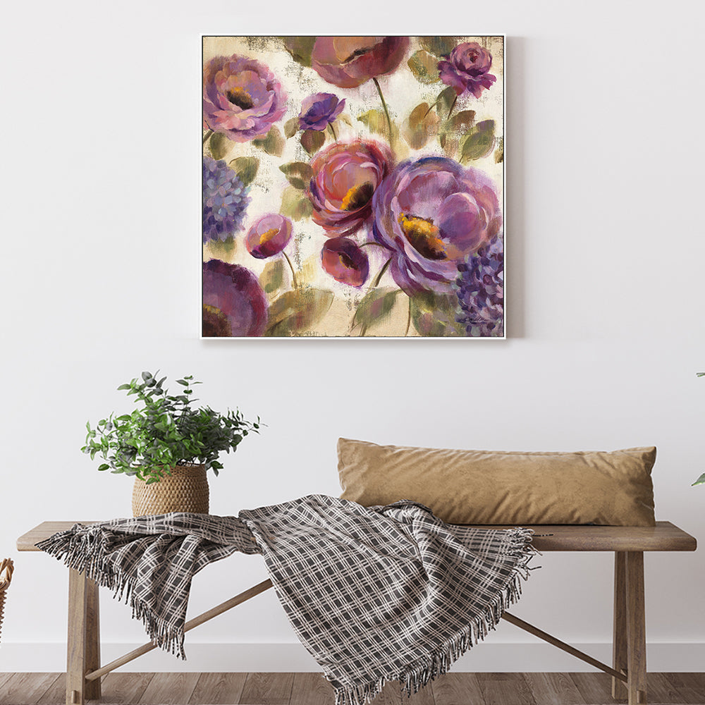 wall-art-print-canvas-poster-framed-Blue and Purple Flower Song, Style A-by-Silvia Vassileva-Gioia Wall Art