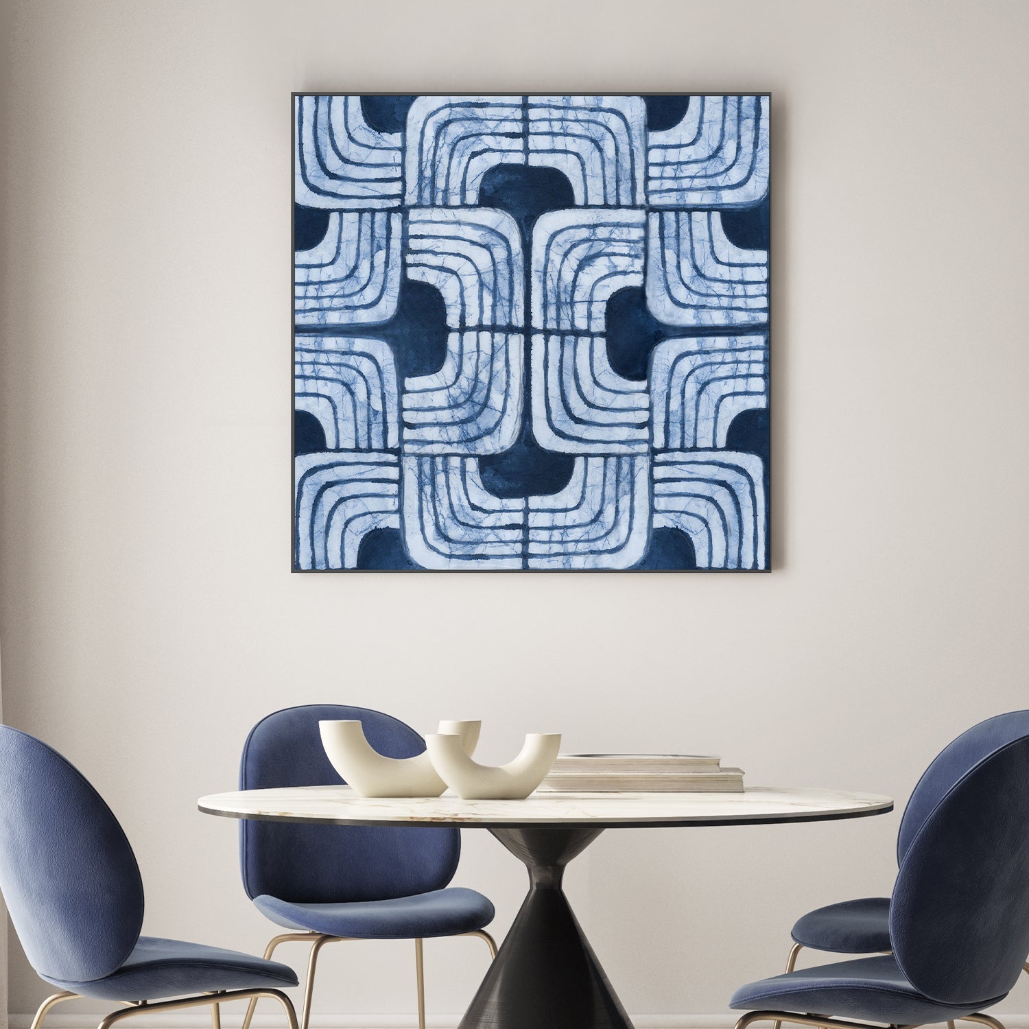 wall-art-print-canvas-poster-framed-Blue Batik , By Emma Peal-2