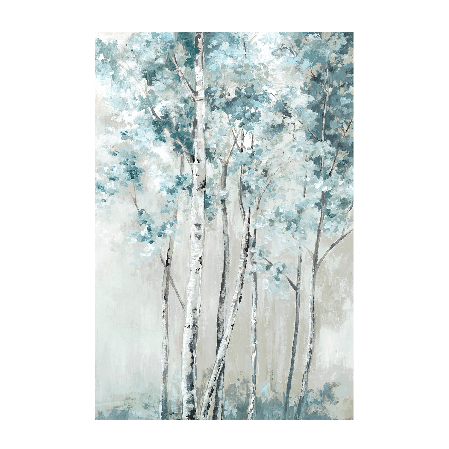 wall-art-print-canvas-poster-framed-Blue Birch Forest-1