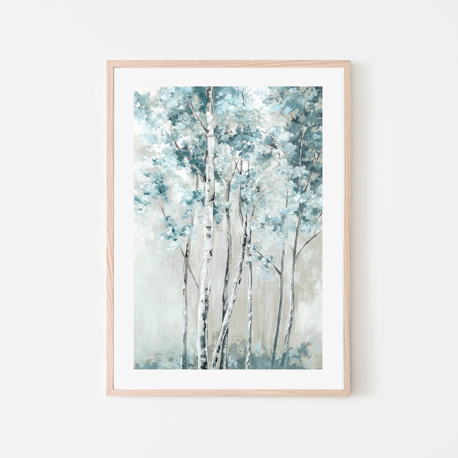 wall-art-print-canvas-poster-framed-Blue Birch Forest-6