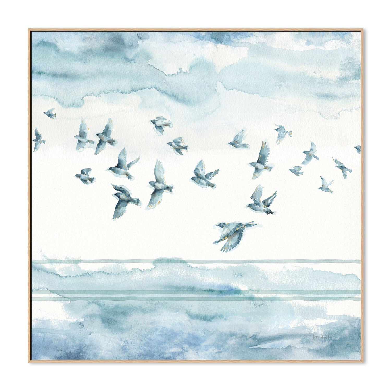 wall-art-print-canvas-poster-framed-Blue Birds , By Lisa Audit-GIOIA-WALL-ART