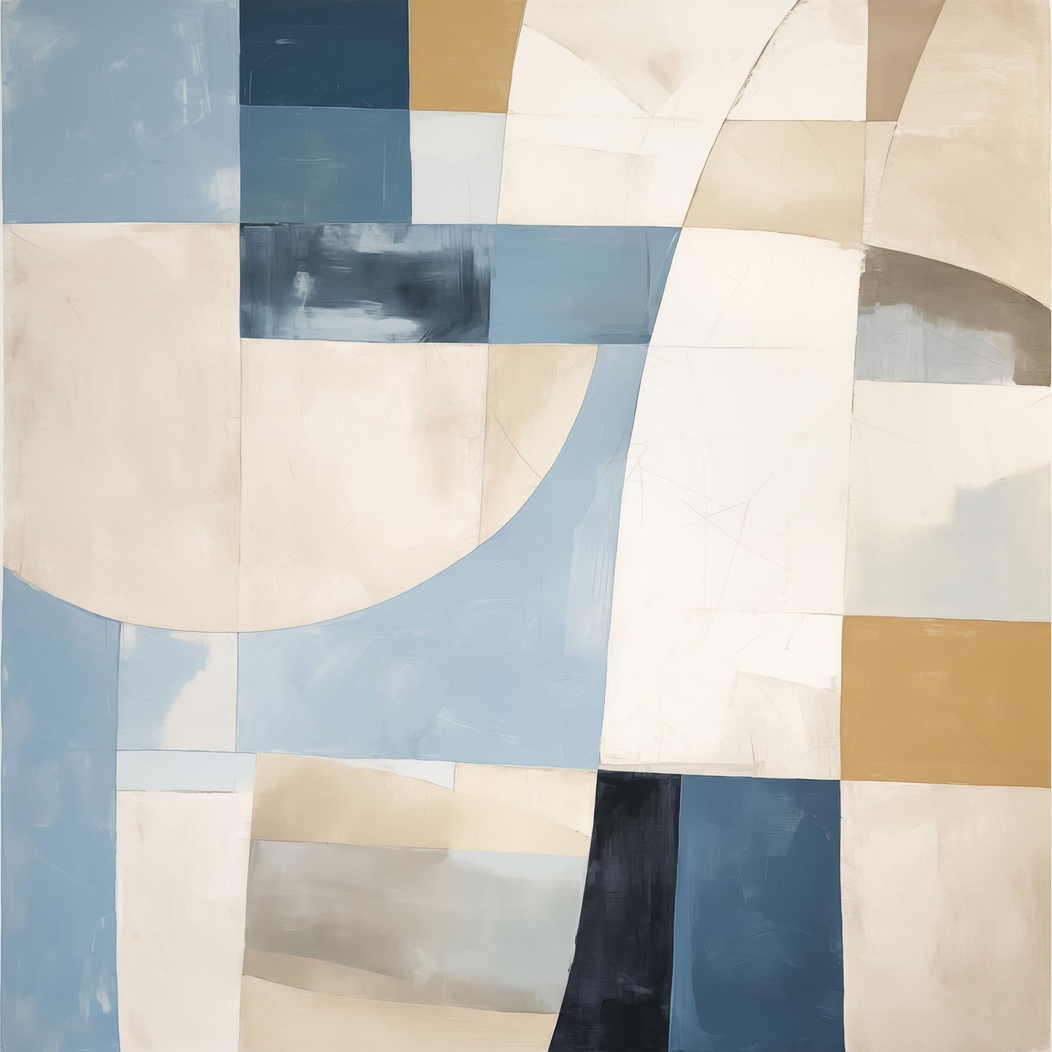 wall-art-print-canvas-poster-framed-Blue Blocks-1