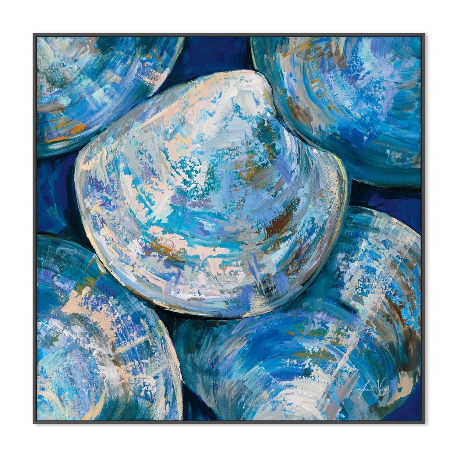 wall-art-print-canvas-poster-framed-Blue Cherry Stones-by-Jeanette Vertentes-Gioia Wall Art
