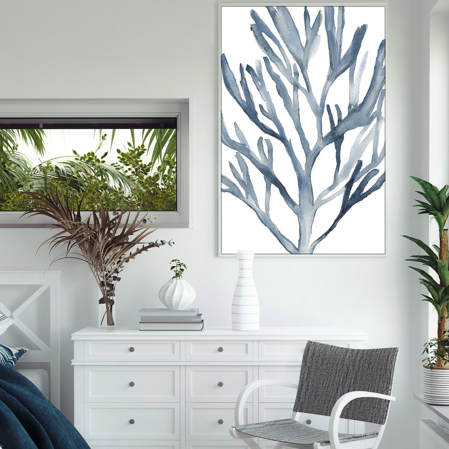 wall-art-print-canvas-poster-framed-Blue Coral, Style A-by-Emily Wood-Gioia Wall Art