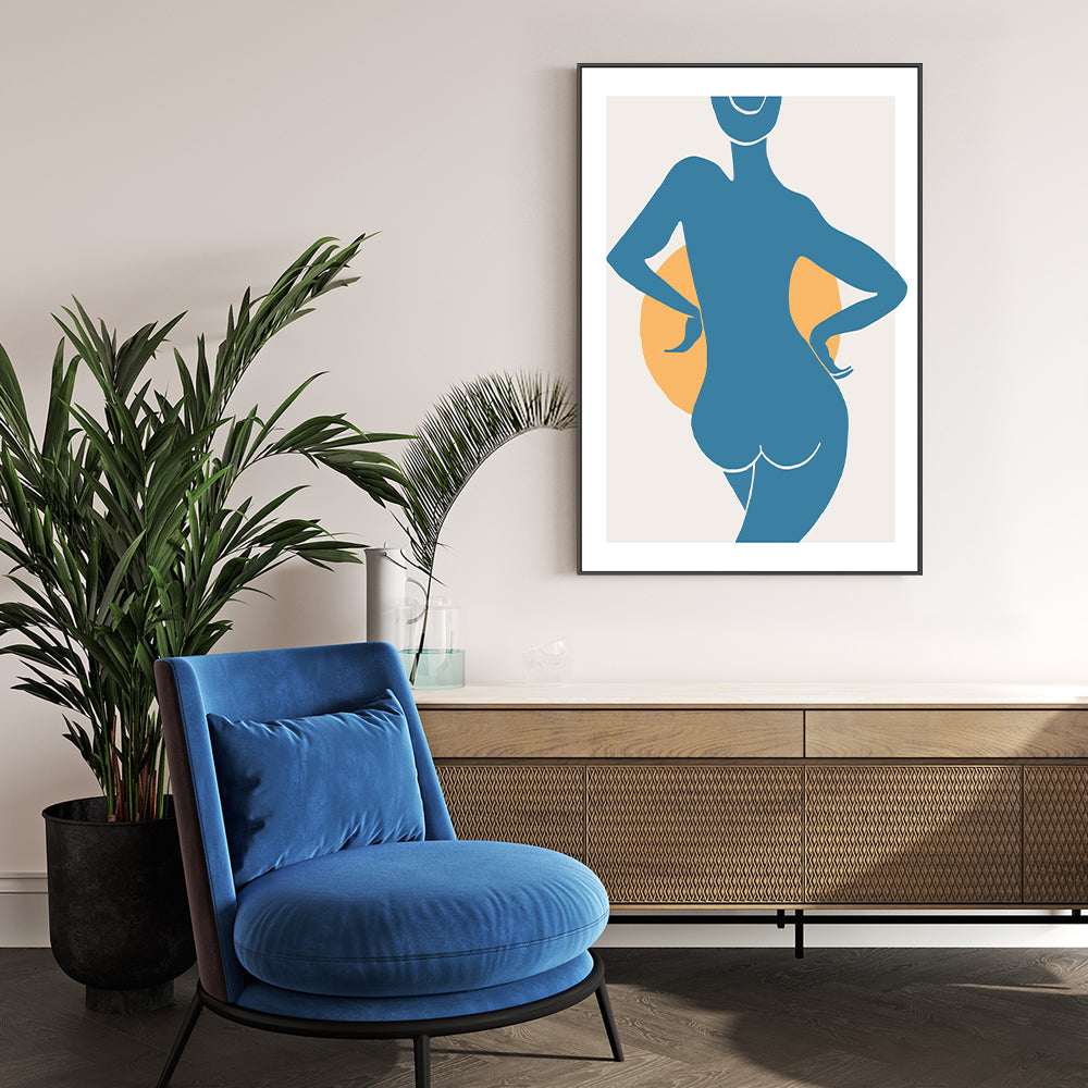 wall-art-print-canvas-poster-framed-Blue Divine Woman, Style A-GIOIA-WALL-ART