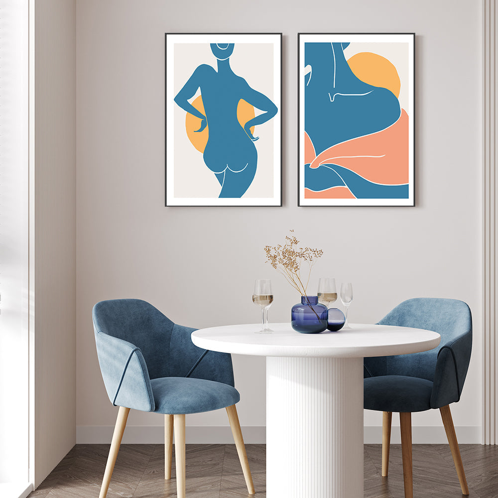 wall-art-print-canvas-poster-framed-Blue Divine Woman, Style A & B, Set Of 2-GIOIA-WALL-ART