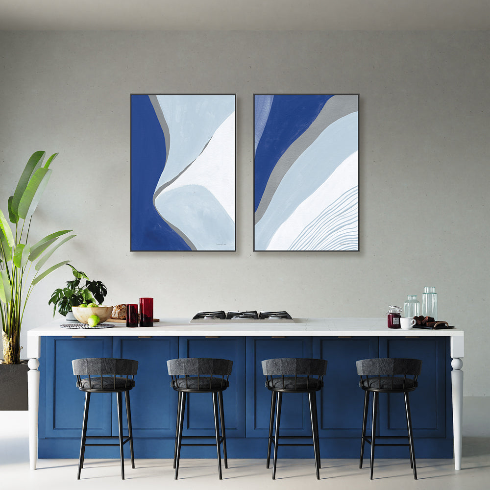 wall-art-print-canvas-poster-framed-Blue Electric, Style A & B, Set Of 2 , By Danhui Nai-GIOIA-WALL-ART