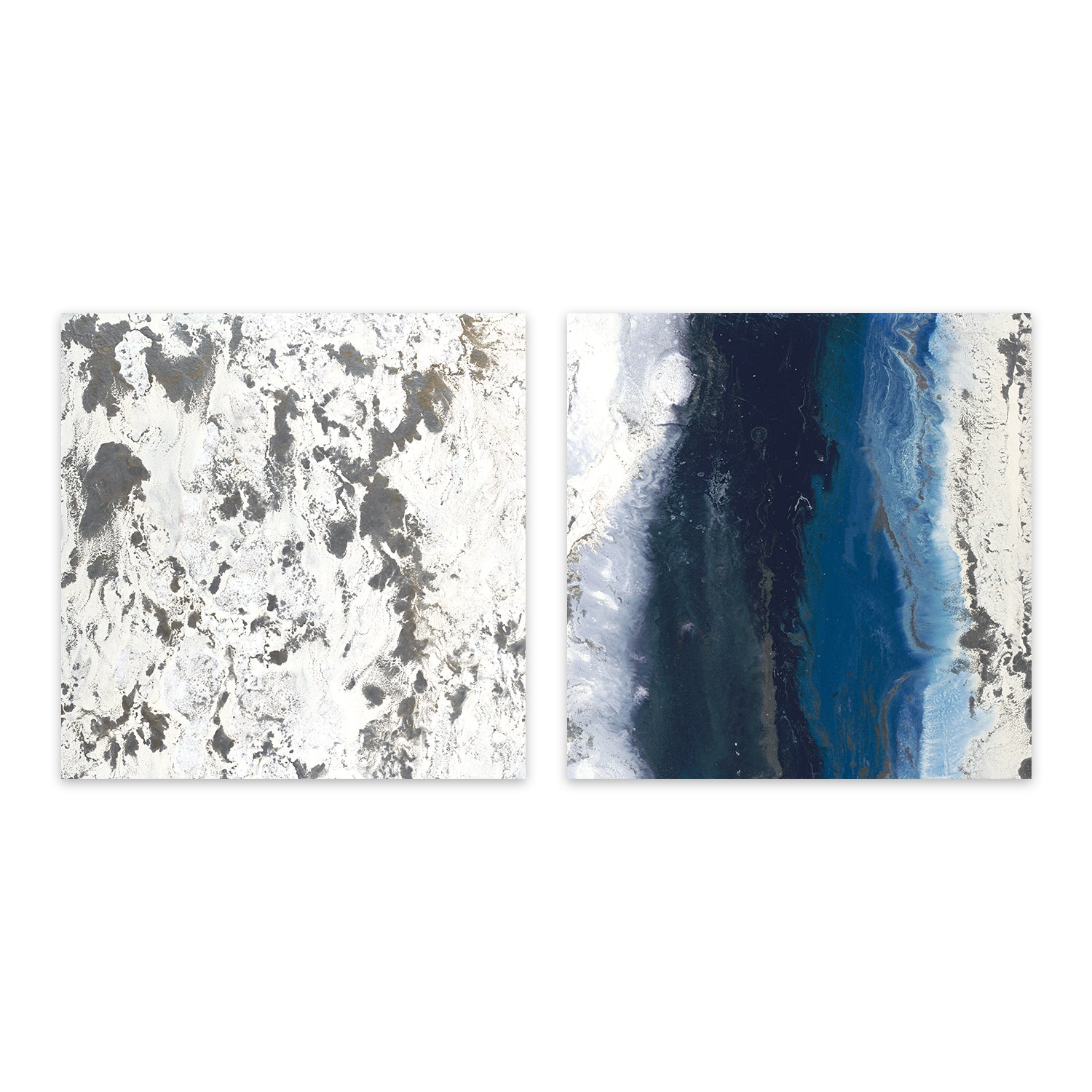wall-art-print-canvas-poster-framed-Blue Flow Calm , Style A & B, Set Of 2 , By Blakely Bering-1