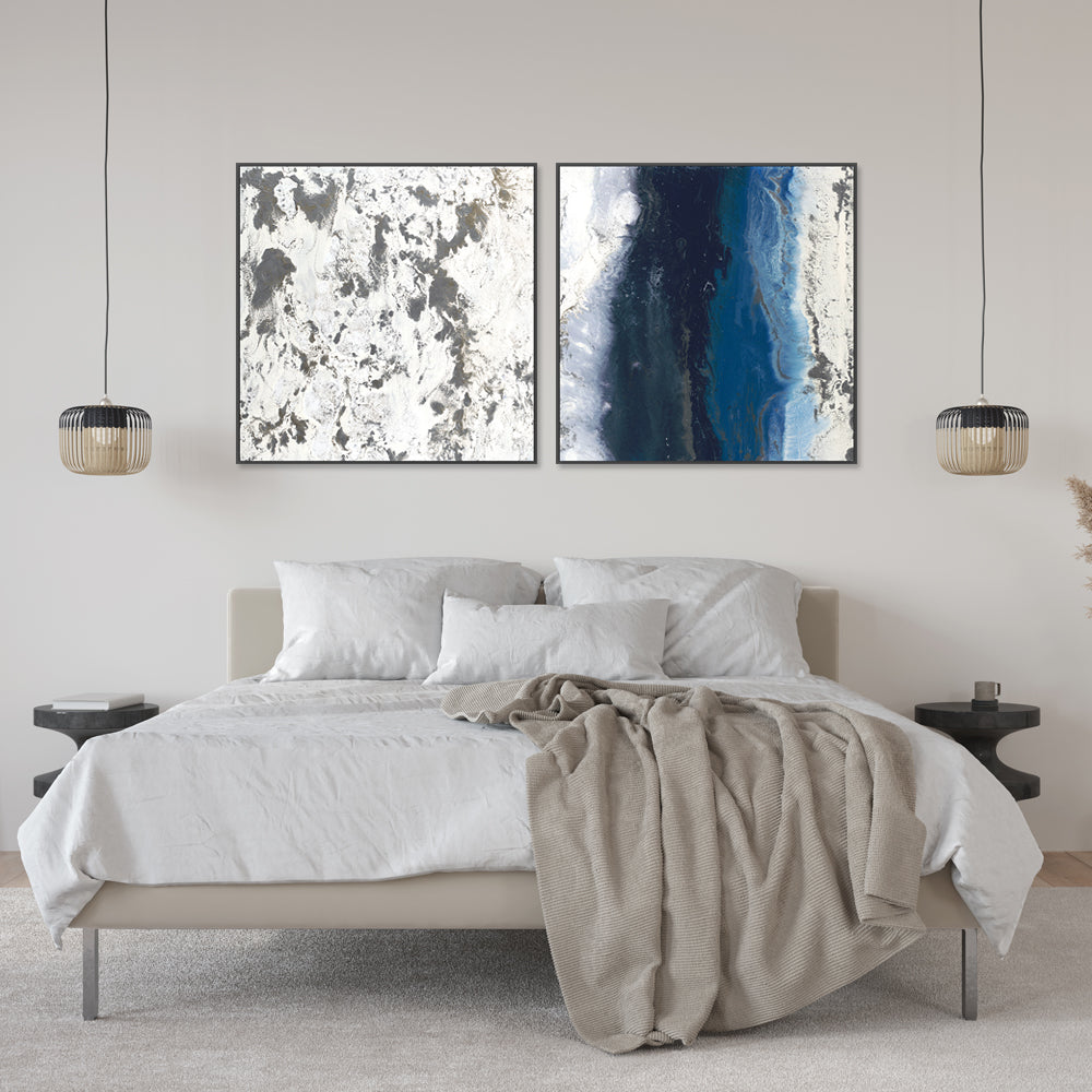 wall-art-print-canvas-poster-framed-Blue Flow Calm , Style A & B, Set Of 2 , By Blakely Bering-2