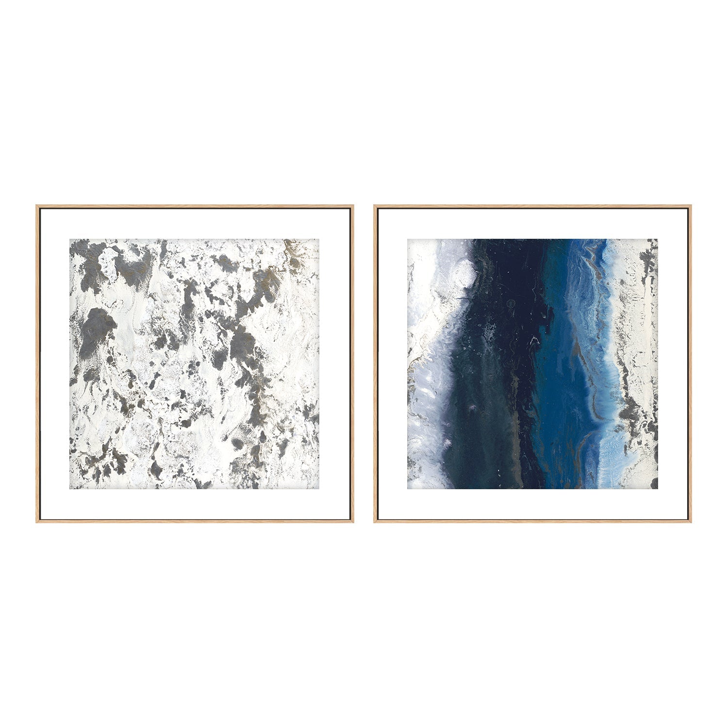 wall-art-print-canvas-poster-framed-Blue Flow Calm , Style A & B, Set Of 2 , By Blakely Bering-6