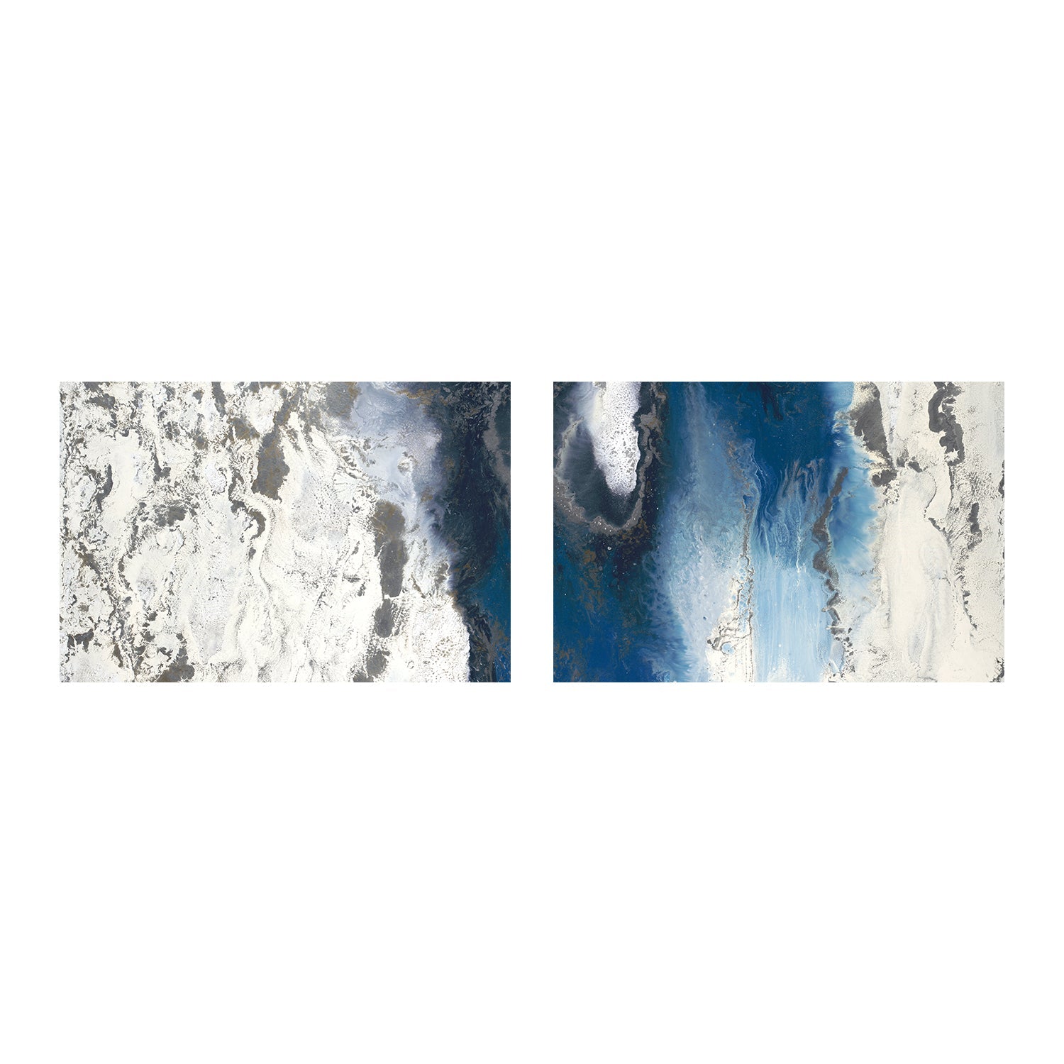 wall-art-print-canvas-poster-framed-Blue Flow , Style A & B, Set Of 2 , By Blakely Bering-1