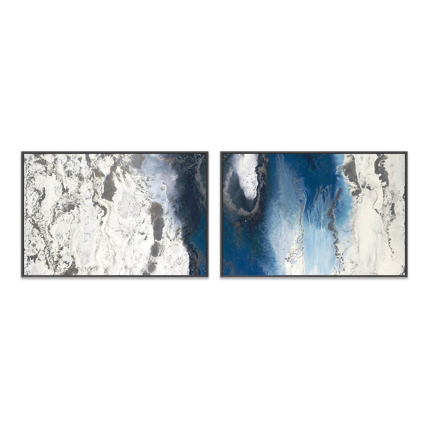 wall-art-print-canvas-poster-framed-Blue Flow , Style A & B, Set Of 2 , By Blakely Bering-3