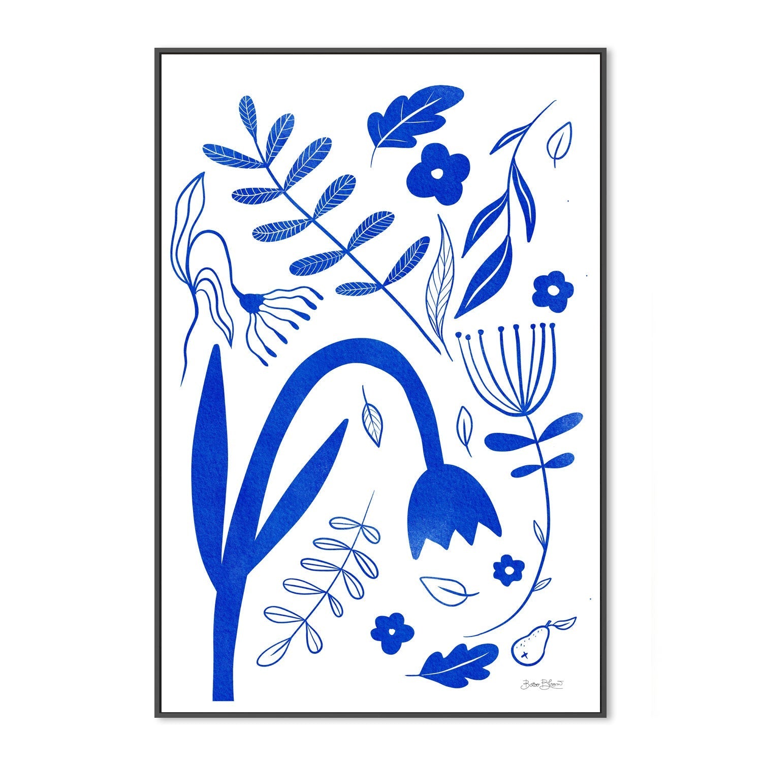 wall-art-print-canvas-poster-framed-Blue Flowers-3