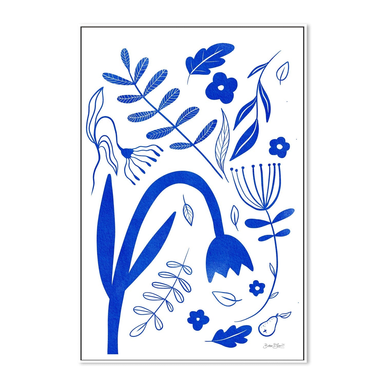 wall-art-print-canvas-poster-framed-Blue Flowers-5