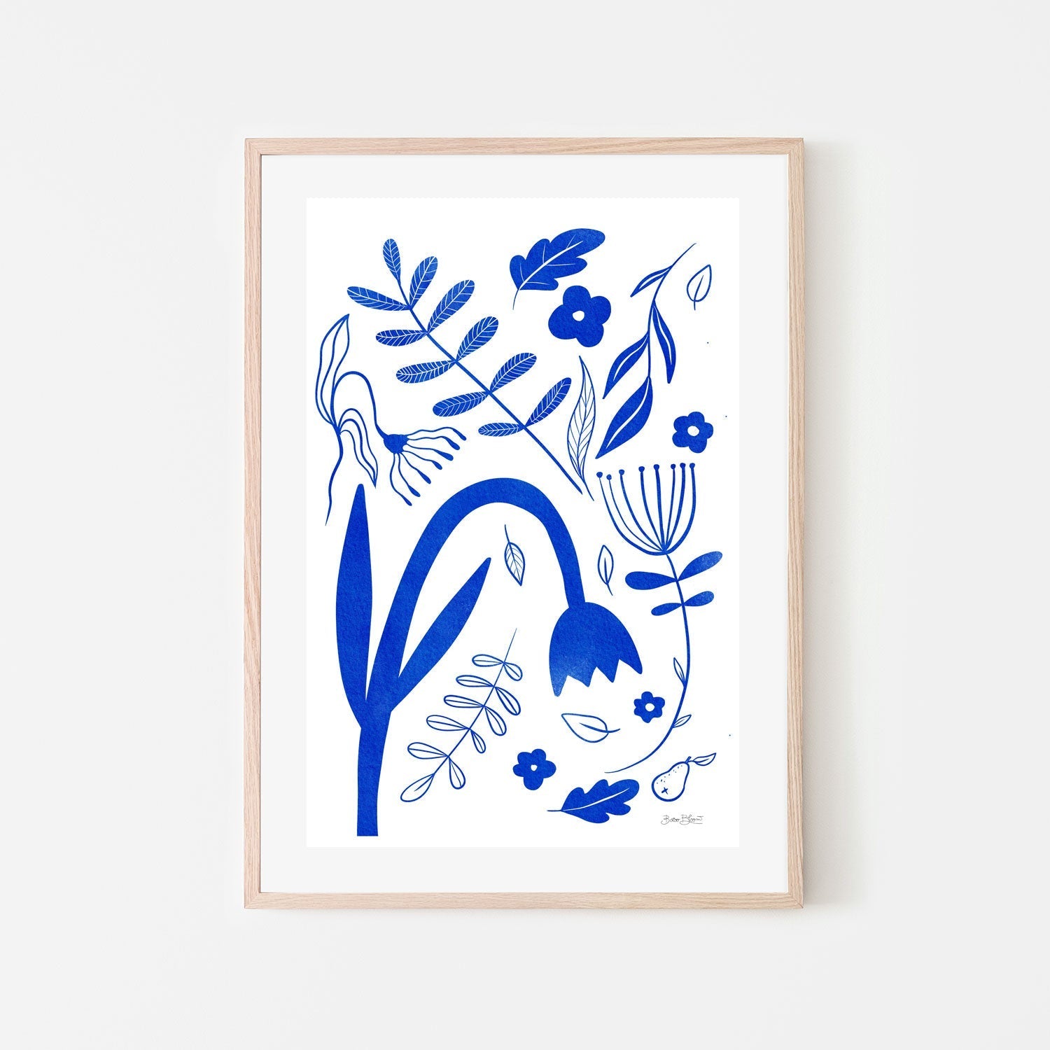 wall-art-print-canvas-poster-framed-Blue Flowers-6