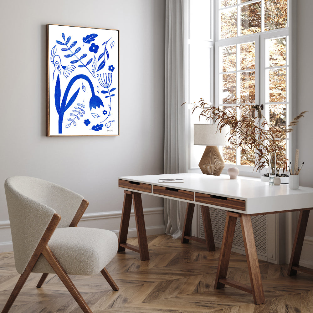 wall-art-print-canvas-poster-framed-Blue Flowers-7