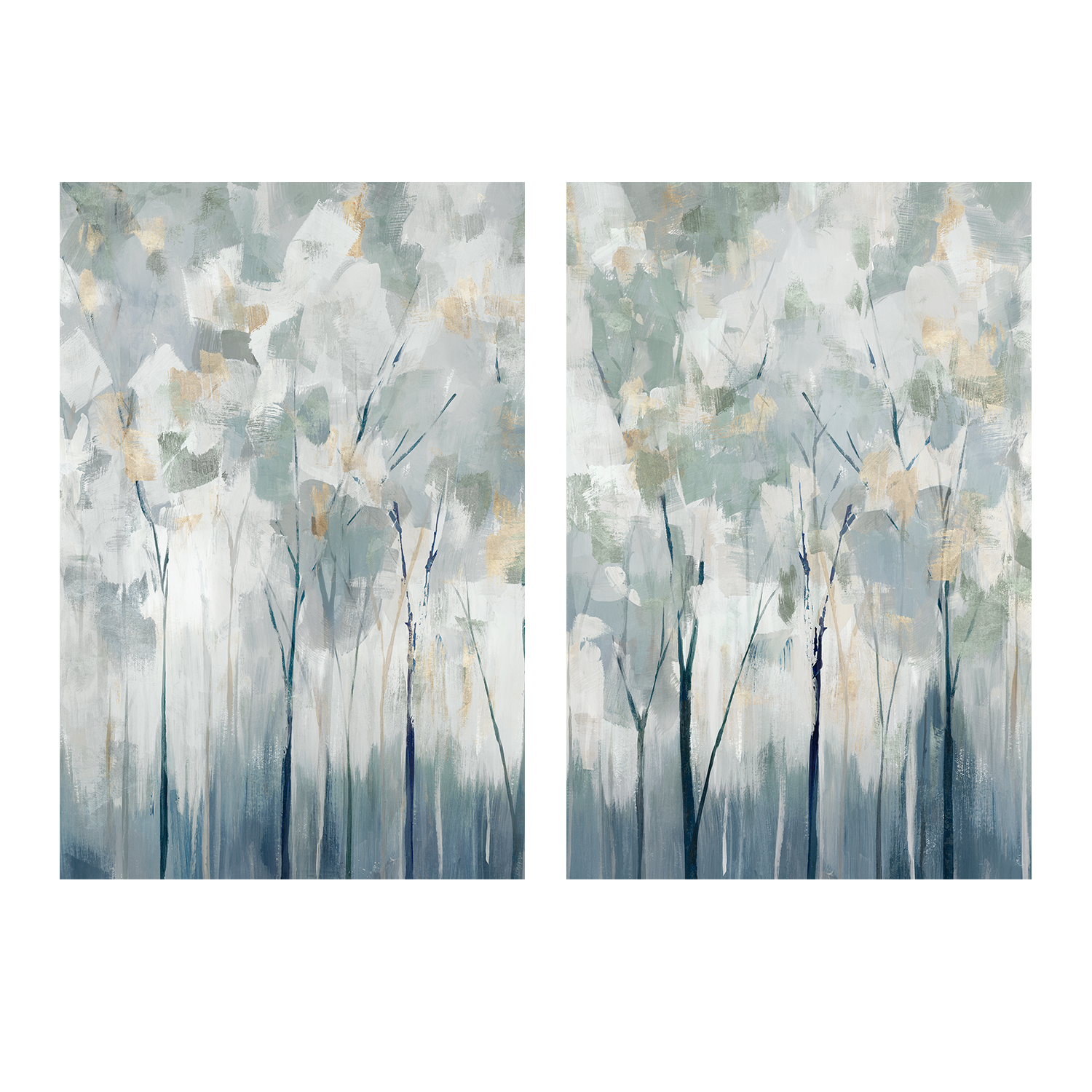 wall-art-print-canvas-poster-framed-Blue Forest Adventure, Style A & B, Set Of 2 , By Ian C-1