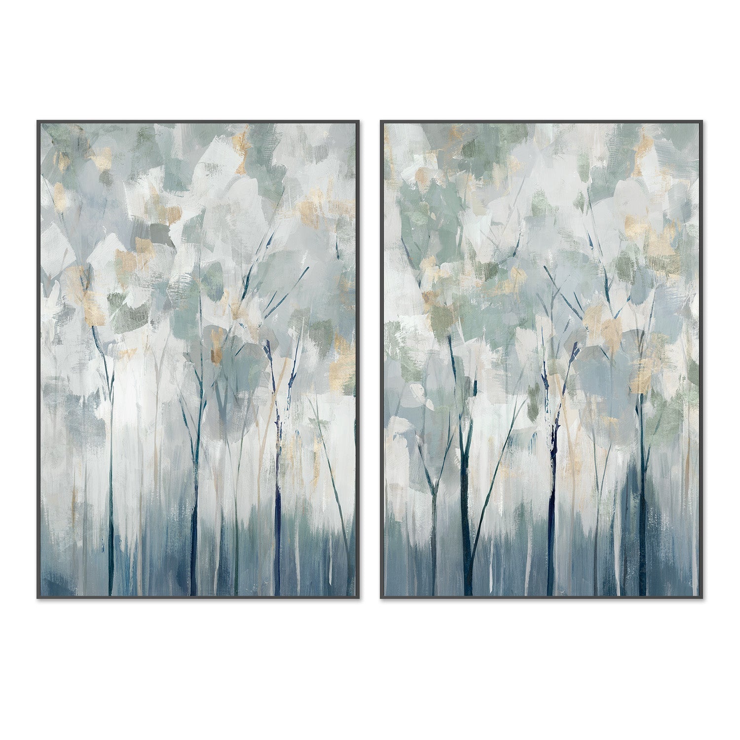 wall-art-print-canvas-poster-framed-Blue Forest Adventure, Style A & B, Set Of 2 , By Ian C-3